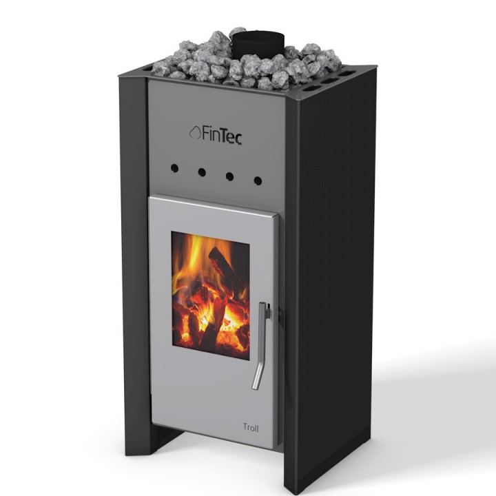 FinTec Holz-Saunaofen TROLL deep black metallic